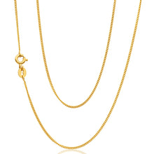 Load image into Gallery viewer, 9ct Yellow Gold Silver Filled 45cm Curb Chain 30 gauge