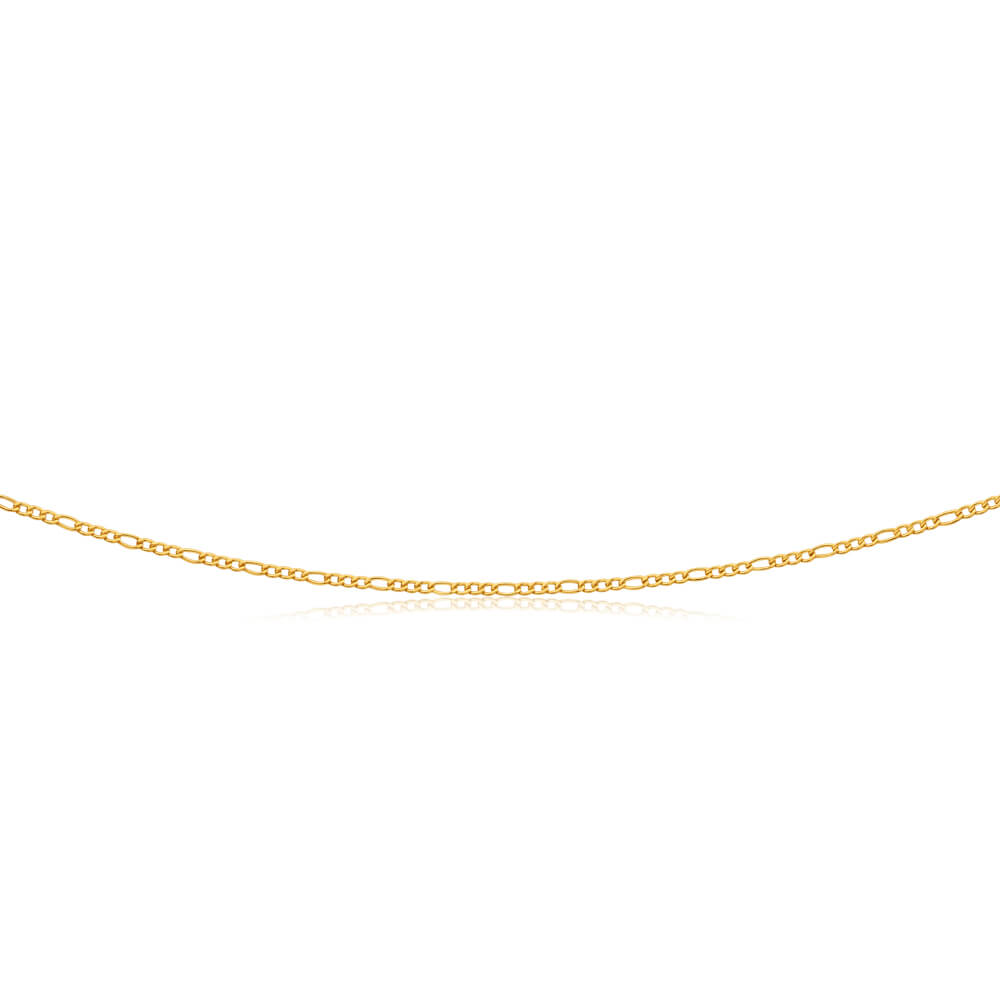 9ct Yellow Gold Silver Filled 45cm Figaro Chain 40 Gauge