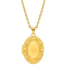 Load image into Gallery viewer, 9ct Yellow Gold Silver Filled Oval Emboss Edge Locket