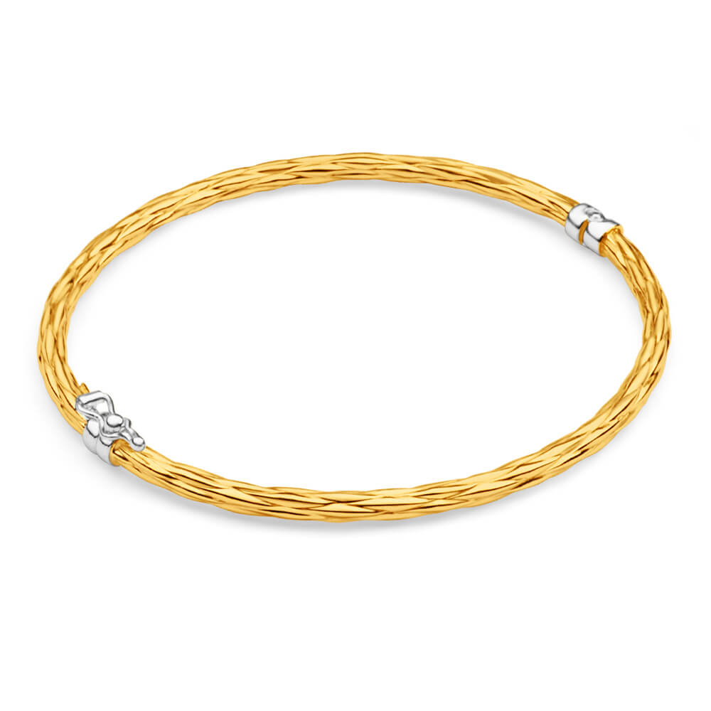 9ct Yellow Gold Silver Filled 60mm Bangle