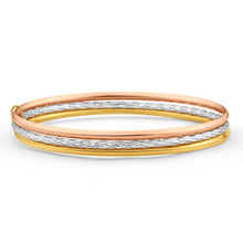 Load image into Gallery viewer, 9ct Yellow Gold Silver Filled 3 Tone Bangle