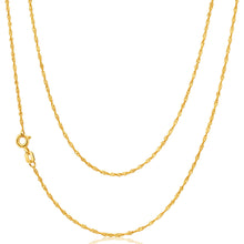 Load image into Gallery viewer, 9ct Yellow Gold Silver Filled 20 Gauge Singapore 45cm Chain