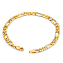 Load image into Gallery viewer, 9ct Yellow Gold Silver Filled 21cm Figaro Bracelet 150 Gauge