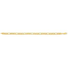 Load image into Gallery viewer, 9ct Yellow Gold Silver Filled 21cm Figaro Bracelet 150 Gauge