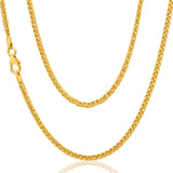 9ct Yellow Gold Silver Filled Wheat Sq 45cm Chain