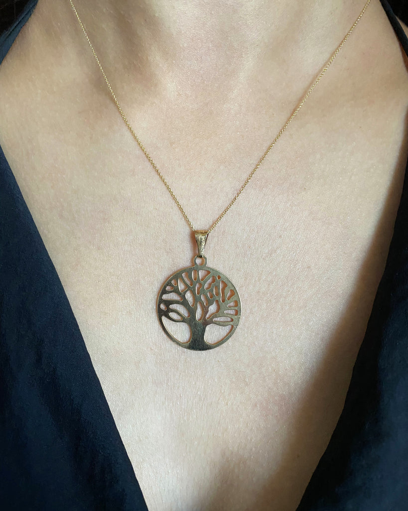 9ct Yellow Gold Silver Filled Tree of Life 25mm Pendant