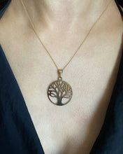 Load image into Gallery viewer, 9ct Yellow Gold Silver Filled Tree of Life 25mm Pendant