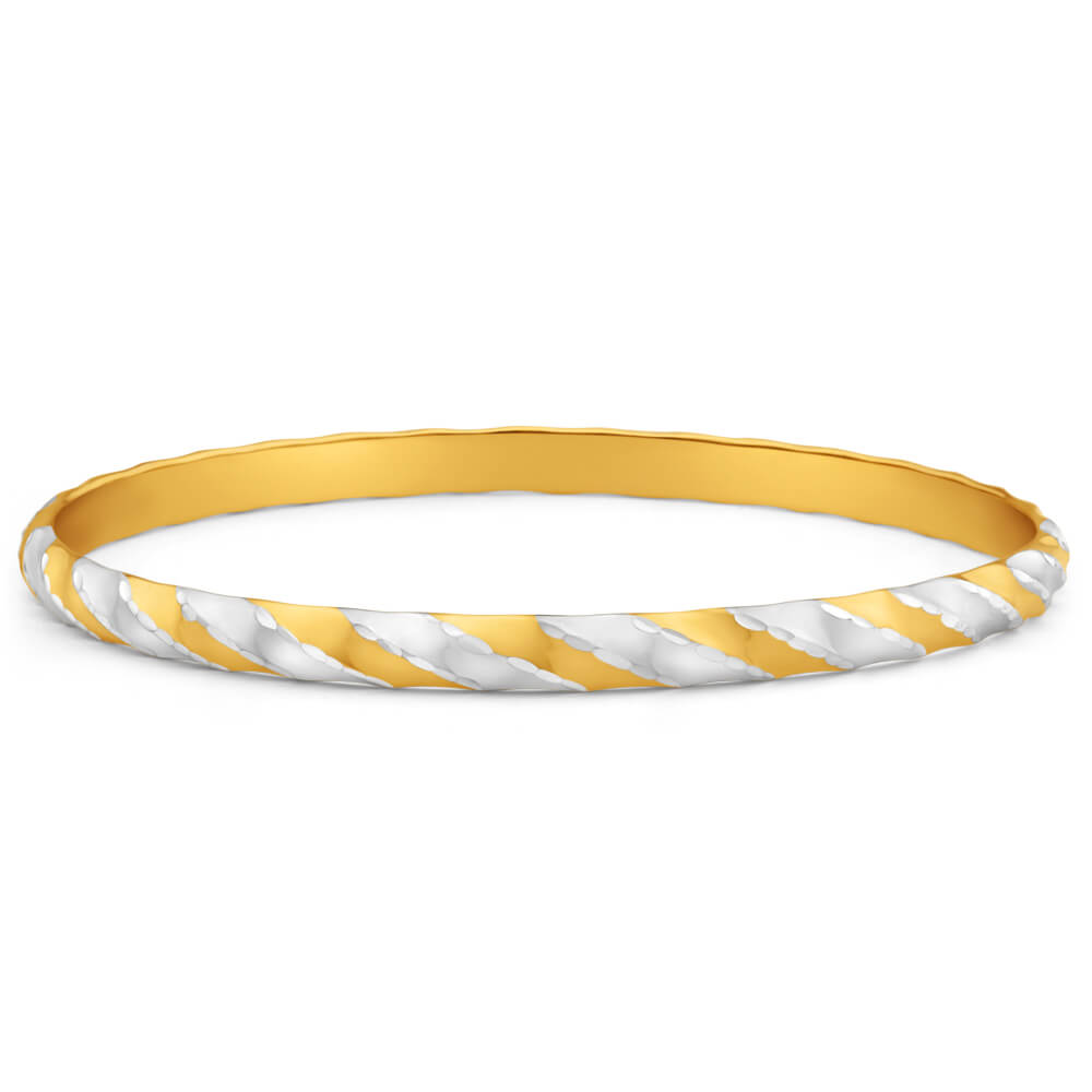 9ct Yellow Gold Silver Filled Golf Bangle
