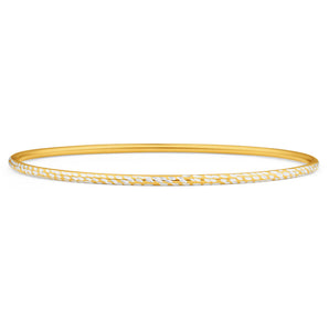 9ct Yellow Gold Silver Filled 2mm x 65mm Bangle