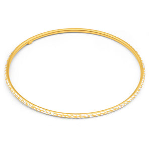 9ct Yellow Gold Silver Filled 2mm x 65mm Bangle