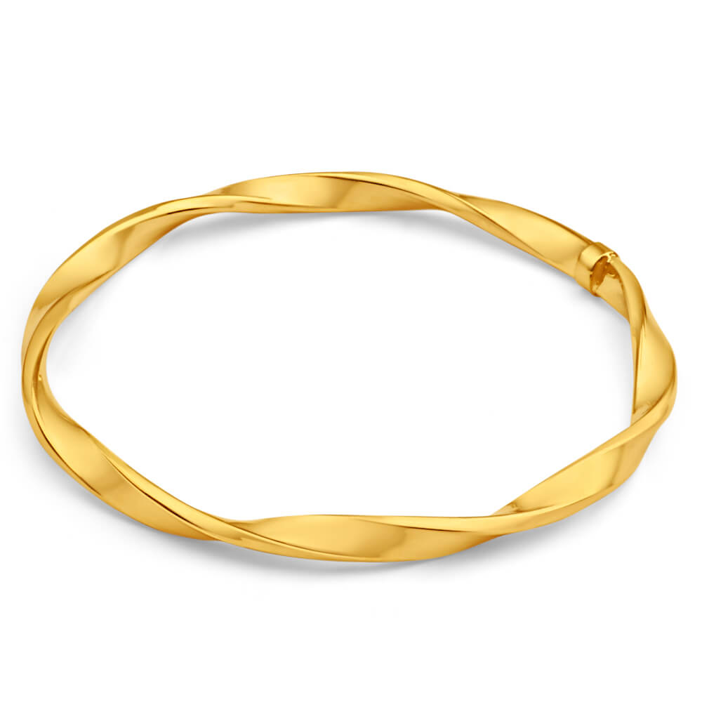 9ct Yellow Gold Silver Filled 65mm Bangle
