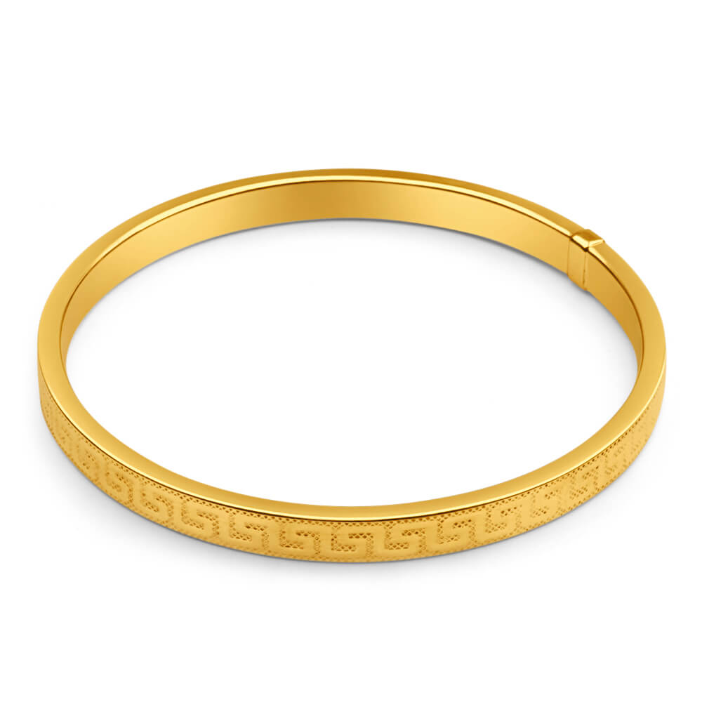 9ct Enticing Yellow Gold Silver Filled Bangle Shiels Jewellers