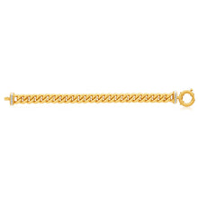 Load image into Gallery viewer, 9ct Yellow Gold Silver Filled Cubic Zirconia Curb Bracelet