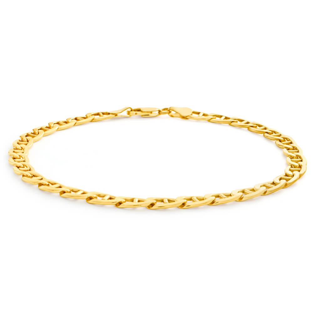 9ct Yellow Gold Alluring Silver Filled Anchor Bracelet – Shiels Jewellers