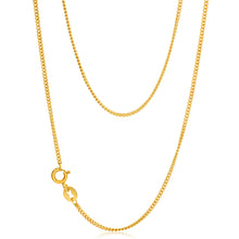 Load image into Gallery viewer, 9ct Yellow Gold Silver Filled Delicate 45cm Curb Chain