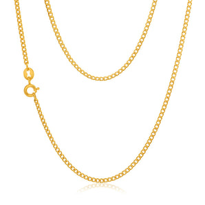 9ct Yellow Gold Silver Filled 45cm Curb Chain