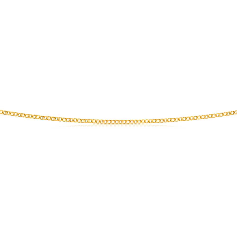 9ct Yellow Gold Silver Filled 45cm Curb Chain
