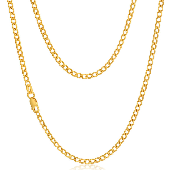 9ct Yellow Gold Silver Filled 45cm Curb Chain 70gauge