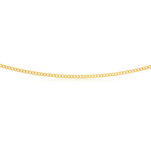 9ct Yellow Gold Silver Filled Flat 55cm Curb Chain