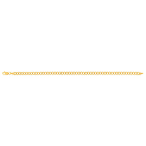 9ct Yellow Gold Silver Filled Flat 21cm Curb Bracelet