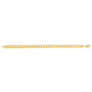 9ct Yellow Gold Silver Filled 21cm Diamond Cut Curb Bracelet