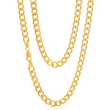 Load image into Gallery viewer, 9ct Yellow Gold Silver Filled 55cm Curb Chain
