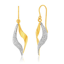 Load image into Gallery viewer, 9ct Yellow Gold Silver Filled Stardust Twist Drop Earrings