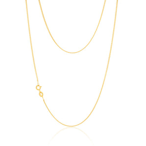 9ct Yellow Gold Silver Filled 55cm Elegant Curb Chain