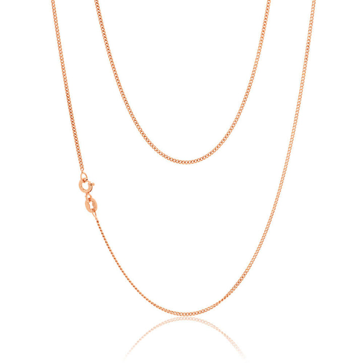 9ct Rose Gold Silver Filled 60cm Curb Chain