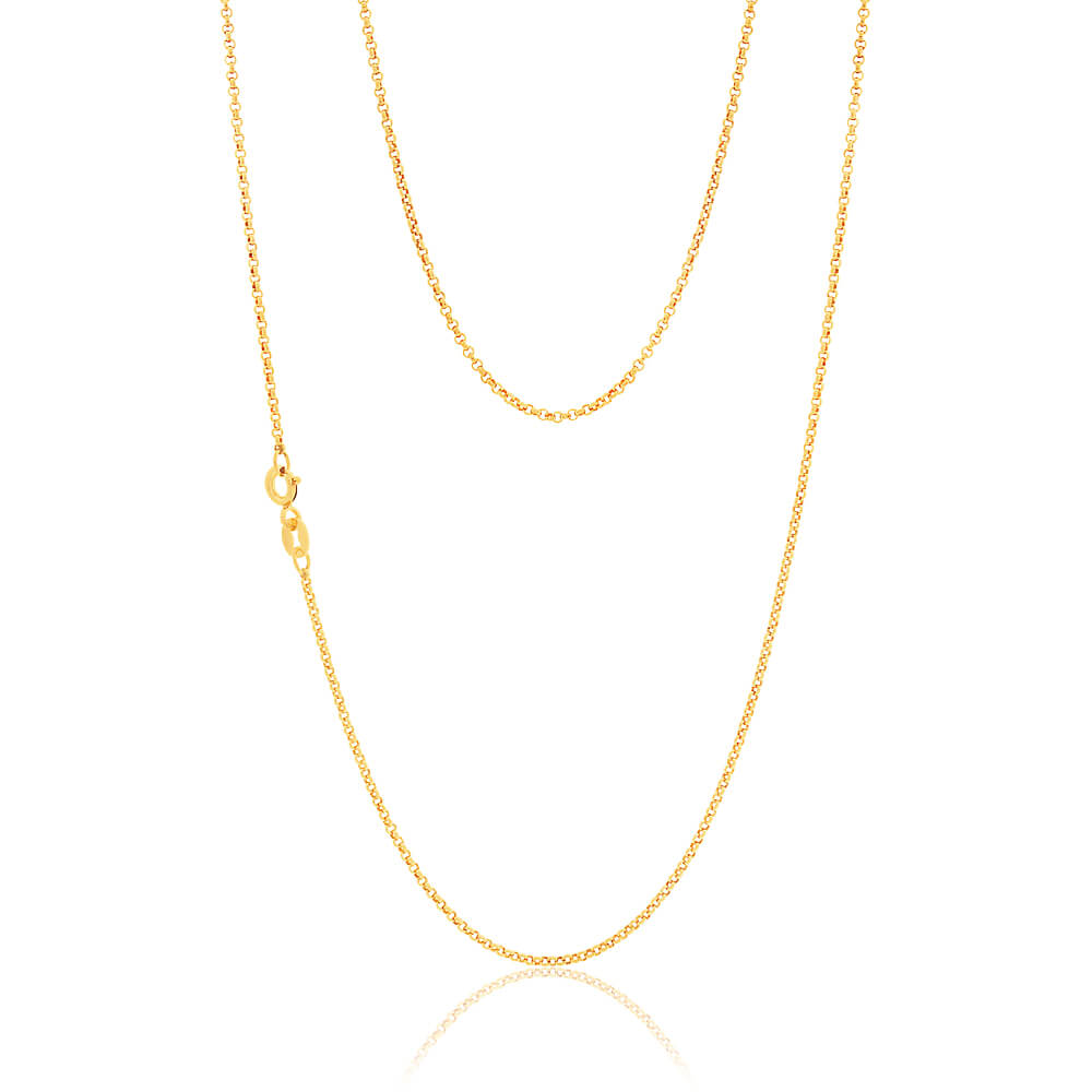 9ct Delightful Yellow Gold Silver Filled Belcher Chain