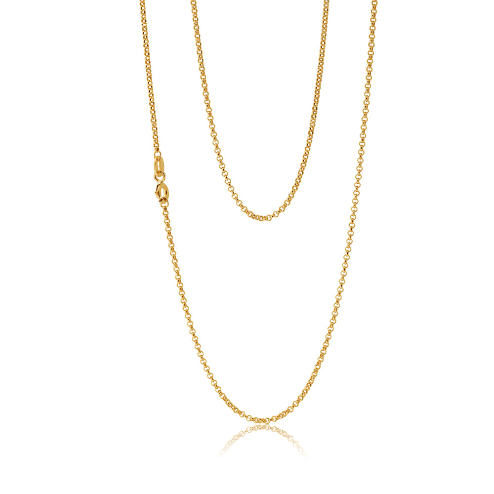 9ct Divine Yellow Gold Silver Filled Belcher Chain