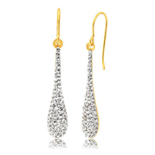 Load image into Gallery viewer, 9ct Yellow Gold Silver Filled Crystal Long Drop Earrings