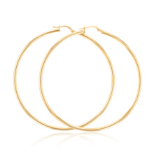 Load image into Gallery viewer, 9ct Yellow Gold Silver Filled 60mm Plain Hoop Earrings