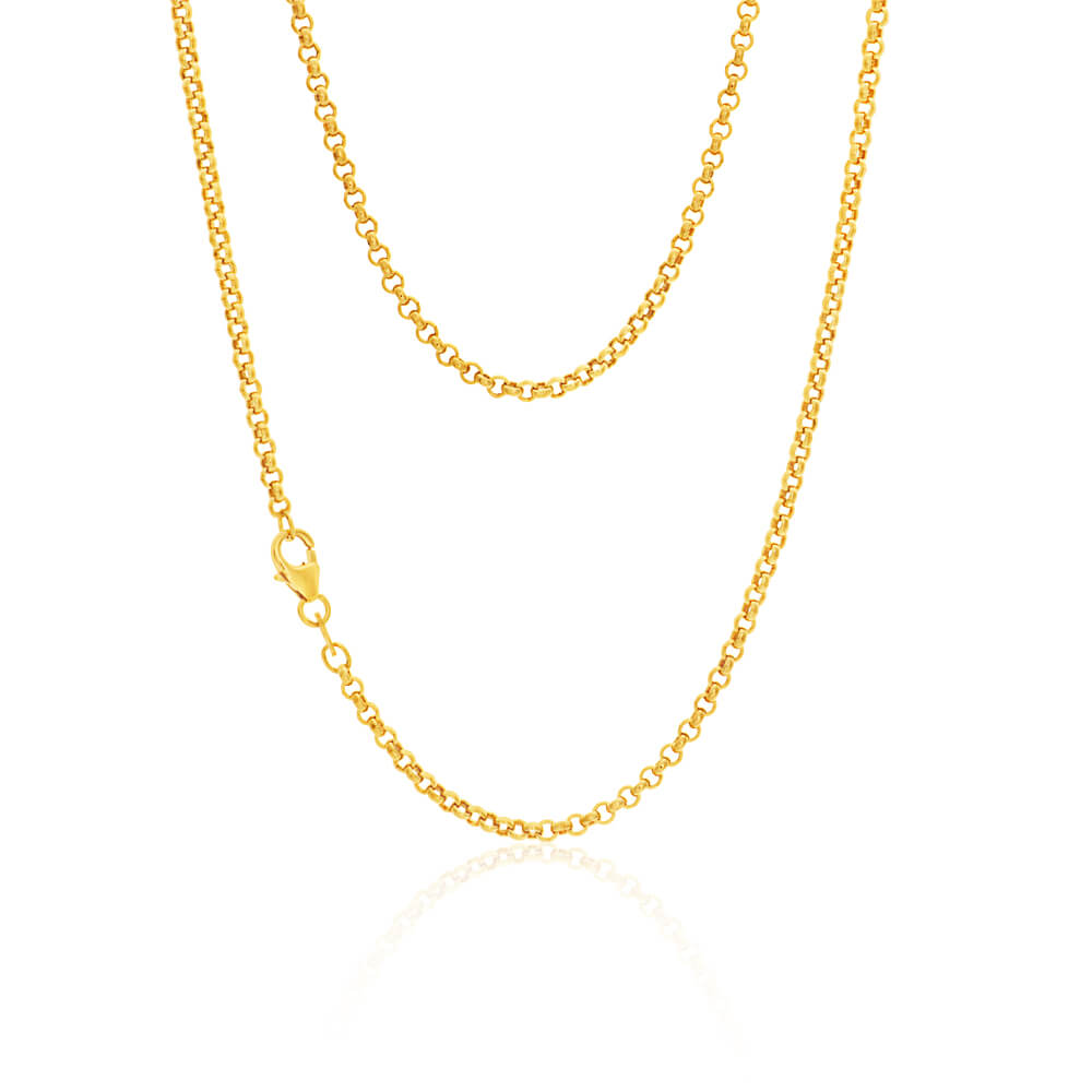 9ct Exquisite Yellow Gold Silver Filled Belcher Chain