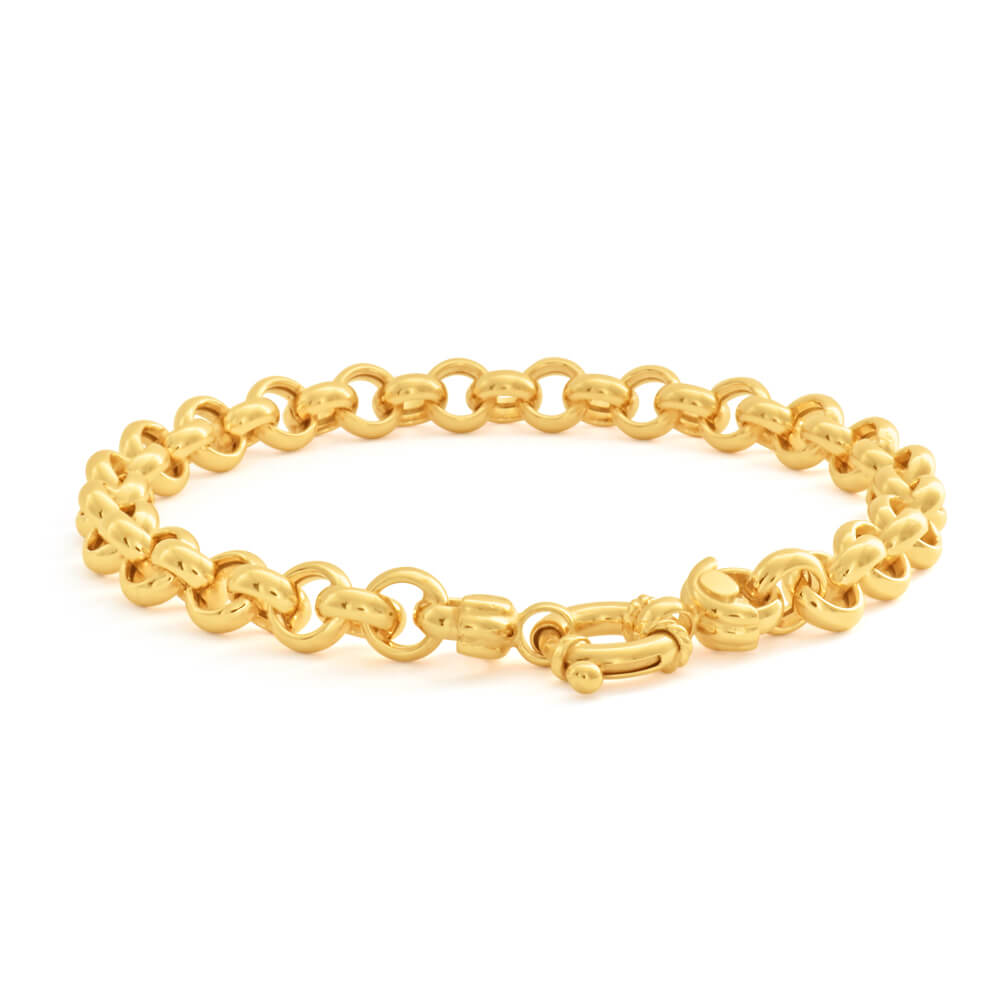 9ct Elegant Yellow Gold Silver Filled Belcher Bracelet – Shiels Jewellers