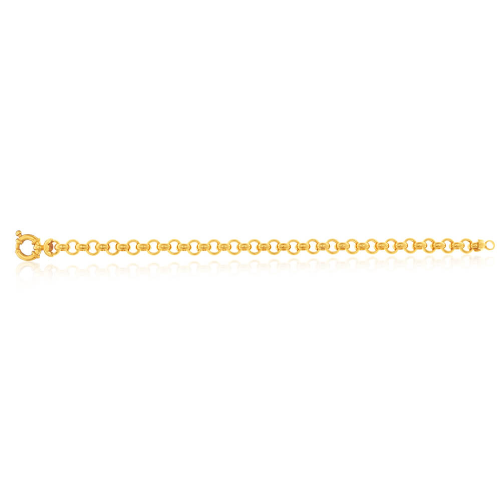 9ct Elegant Yellow Gold Silver Filled Belcher Bracelet