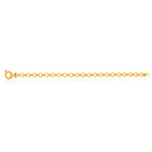 9ct Elegant Yellow Gold Silver Filled Belcher Bracelet
