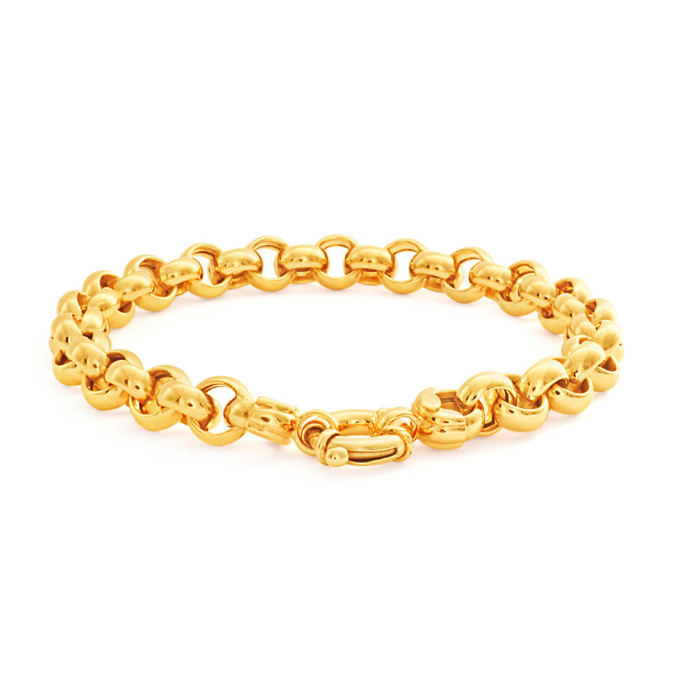 9ct Charming Yellow Gold Silver Filled Belcher Bracelet