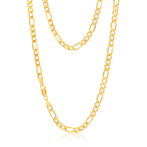 9ct Yellow Gold Silver Filled 55cm 120 Gauge Figaro Chain