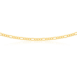 9ct Yellow Gold Silver Filled 55cm 120 Gauge Figaro Chain