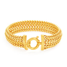 Load image into Gallery viewer, 9ct Yellow Gold Silver Filled 20cmx11mm wide Mesh Bracelet