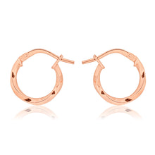 Load image into Gallery viewer, 9ct Rose Gold Silver Filled 10mm Twist Hoop Earrings