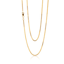 Load image into Gallery viewer, 9ct Yellow Gold Silver FIlled Box Link 50cm Chain