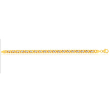 Load image into Gallery viewer, 9ct Yellow and White Gold Silver Filled Curb 19cm Bracelet