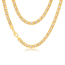 Load image into Gallery viewer, 9ct Yellow and White Gold Silver Filled Curb 45cm Chain