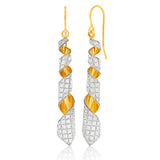 9ct Yellow Gold Silver Filled  Stardust Twistied Drops Earrings