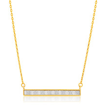 Load image into Gallery viewer, 9ct Yellow Gold Silver Filled Stardust Bar Pendant With Chain