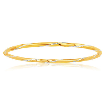 9ct Yellow Gold Silver Filled Bangle 65mm