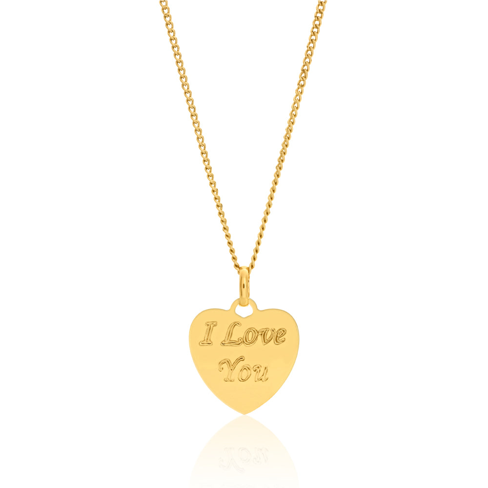 9ct Gold Filled I Love You Pendant