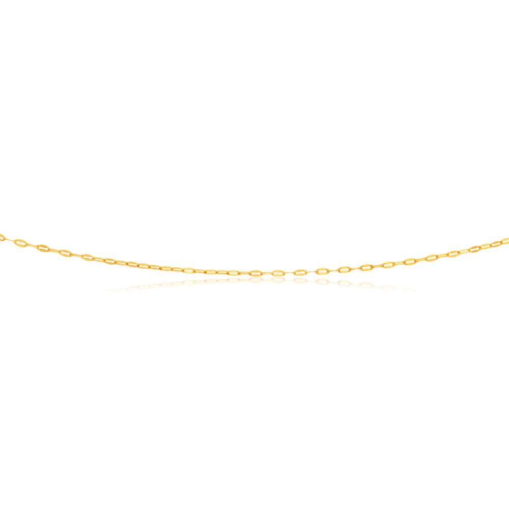 9ct Yellow Gold Silver Filled Coffee Grain Fancy 45cm Chain